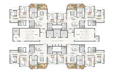 3 BHK Unit Plan
