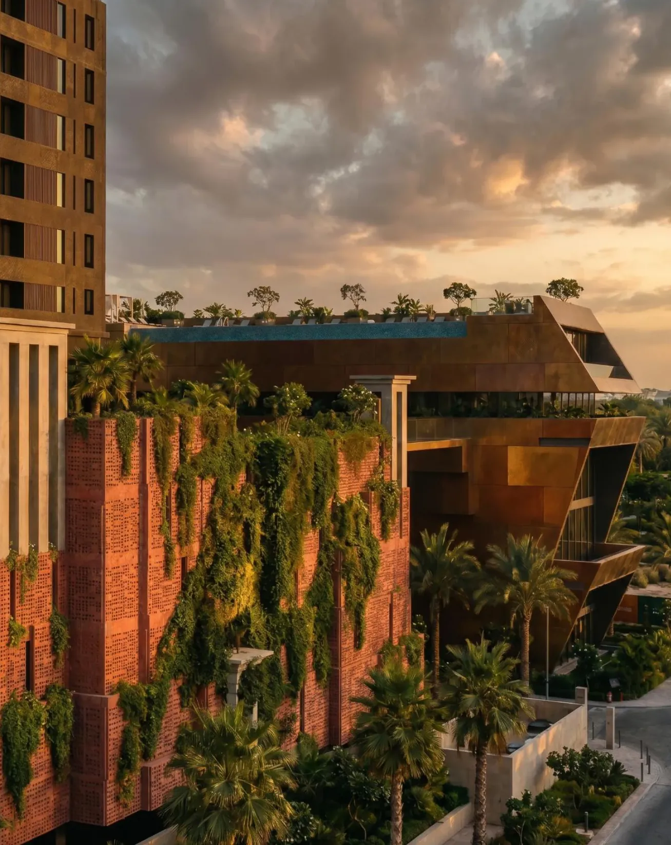 Brigade Barcelona — rooftop infinity pool and Sky Deck at sunset