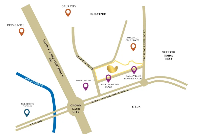 NBCC Aspire Golf Homes Location Map, Sector 4 Greater Noida West