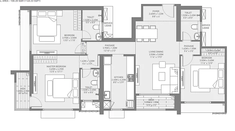 3 BHK Lux