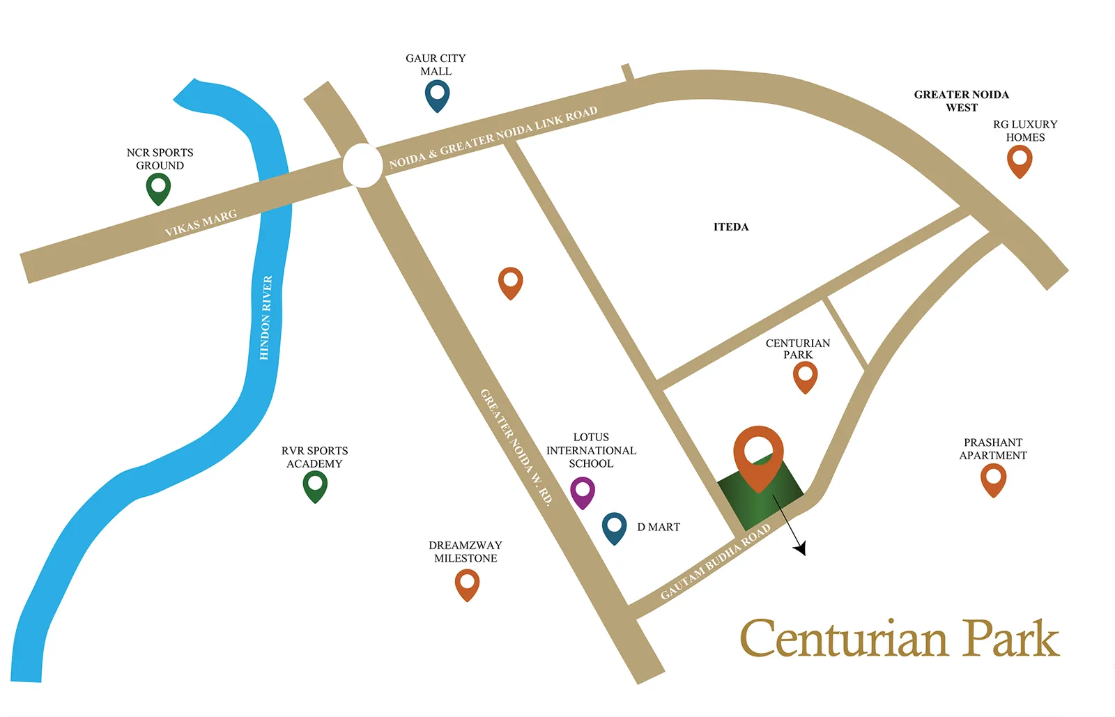 Aspire Centurian Park Location Map Tech Zone 4 Greater Noida West