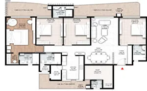 Aspire Centurian Park 4 BHK + Study Floor Plan 3360-3361 Sq.Ft