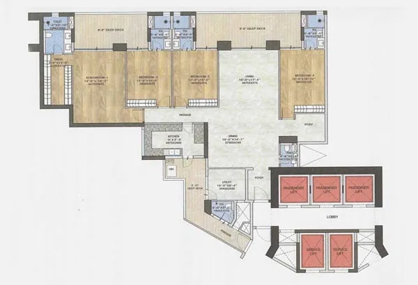 Clove County 4 BHK floor plan