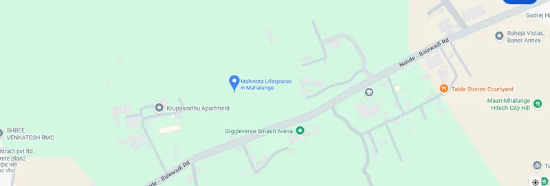 Mahindra Mahalunge Baner NX Pune location map