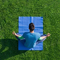 Yoga lawn at Clove County Noida