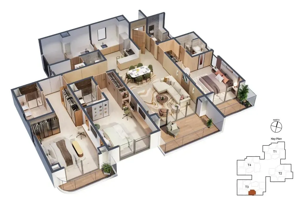 Brigade Stellaris 3 BHK Floor Plan